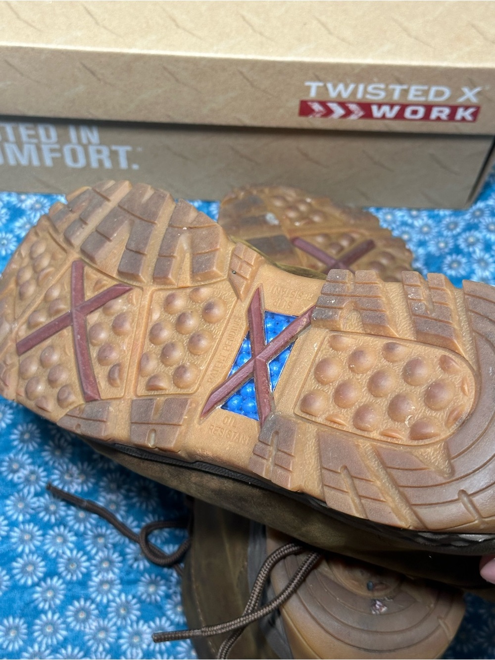 Twisted X Brown Leather Ankle Work Booties - Picture 4 of 5
